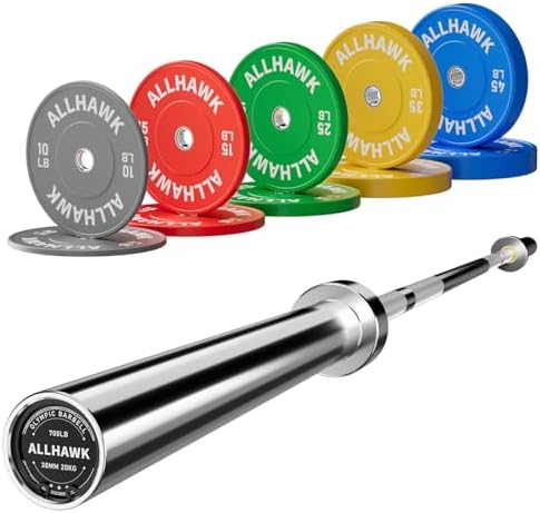Olympic Barbell 7ft 45LB for Weightlifting Powerlifting, Home Gym Strength Training, Squats Deadlifts Presses Rows Curls