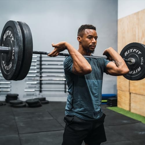 RitFit 7FT Olympic Barbell for Strength and Weightlifting Training - 2 Inch Olympic Bar for Squat, Deadlift, Bench Press