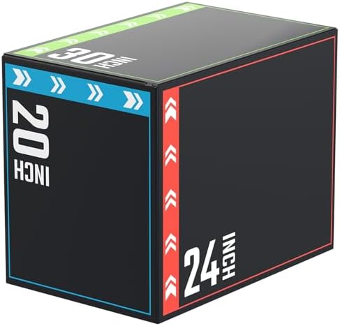 Papababe 3-in-1 Plyometric Jump Box Workout Equipment, Home Gym Box Jumps, Anti Slip Surface and High Density Foam, Home