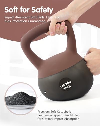 Cushioned Impact-Resistant Base Kettlebell for Home Workouts, Anti-Slip Grip Weight for Women & Men, Safe Strength Train