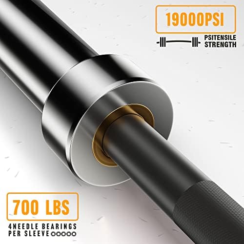Olympic Barbell for Weightlifting 700LB, Fitness Buffs, Home Gym, Strength Training, 9'9" Long