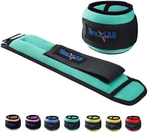 Yes4All Adjustable Wrist & Ankle Weights - Weighted Bands for Fitness Workout, Walking, Jogging and Pilates for Women, M