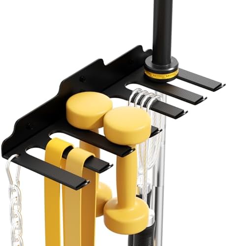 Olympic Barbell Hanger, Garage Gym Bar Wall Rack, Space Saving Home Gym Accessory