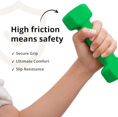 Portzon Dumbbells 10 Colors Options 1-15LB Anti-Slip Anti-Roll Hex Shape