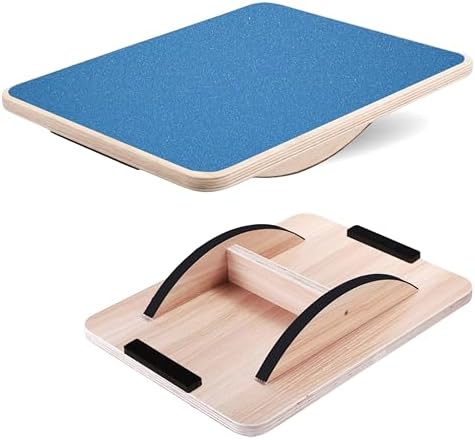 Yes4All Professional Anti-Slip Rocker Board for Leg Workout and Standing Desk Use | Yes4All 350LBS Wood Balance Board,