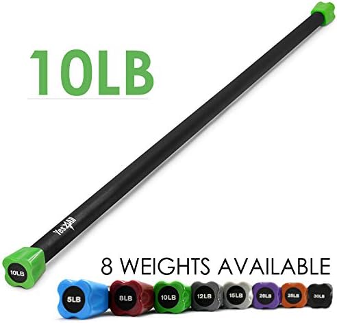 Yes4All Total Body Workout Weighted Bar - Ideal for Home and Gym Fitness Enthusiasts - Strength and Yoga Training - 1|5l