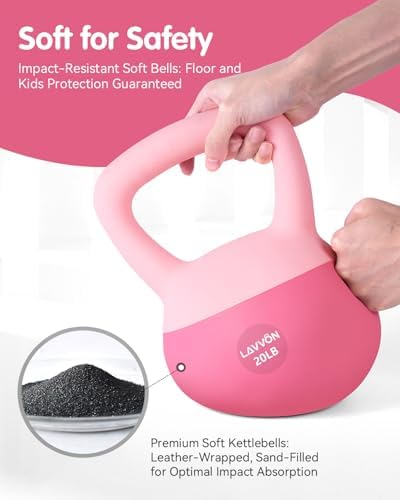 Cushioned Impact-Resistant Base Kettlebell for Home Workouts, Anti-Slip Grip Weight for Women & Men, Safe Strength Train