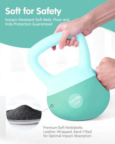 Cushioned Impact-Resistant Base Kettlebell for Home Workouts, Anti-Slip Grip Weight for Women & Men, Safe Strength Train