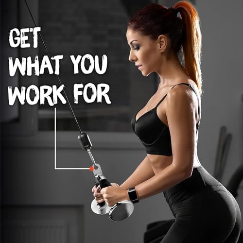 Yes4All Cable Machine Attachment Row Handles Tricep Rope Straight Bar V Bar LAT Pulldown Accessories 880 LB for Home Gy
