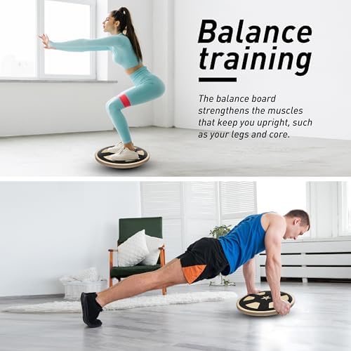 Yes4All Versatile Wooden Wobble Balance Board, Core Training, Exercise Balance Stability Trainer