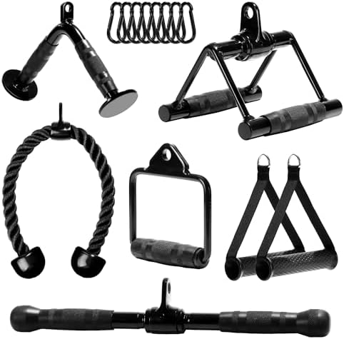 Yes4All Lat Pulldown Attachments Row Handles Tricep Rope Load 880LB Home Gym | Yes4All Cable Machine Accessories V Bar