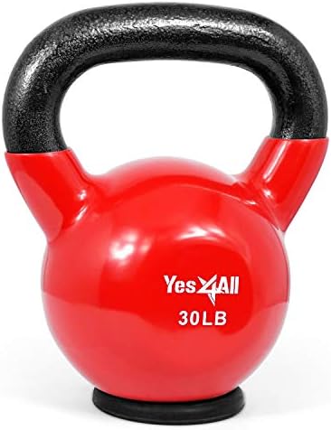 Yes4All Rubber Base Kettlebells for WomenStrength Training (10-65 lbs) Yes4All Kettlebells for Women Fitness Rubber Ba