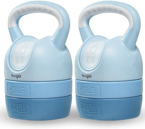 Yes4All Adjustable Kettlebell Set - Strength Training Kettlebells for Versatile Workouts - Adjustable Weight Kettlebells