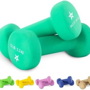 Yes4All Neoprene Coated Dumbbell Hand Weight Sets of 2 - Multiple Weight Options for Home Gym Fitness Users - Anti-Roll,