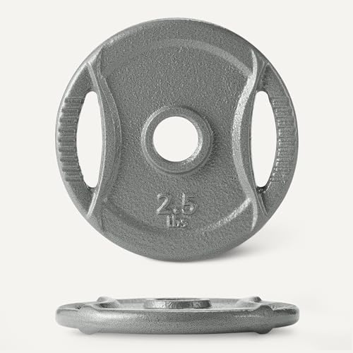Amazon Basics 1-Inch Cast Iron Grip Weight Plates for Home Gyms and Fitness Lovers | Amazon Basics 1-Inch Cast Iron Gri