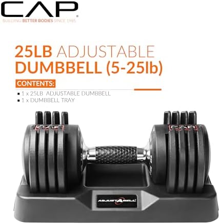 Adjustable Round Dumbbell Weights | CAP Barbell | Multiple Handle Options, Singles & Pairs | 1|5 lb, 25 lb & 55 lb | Gym