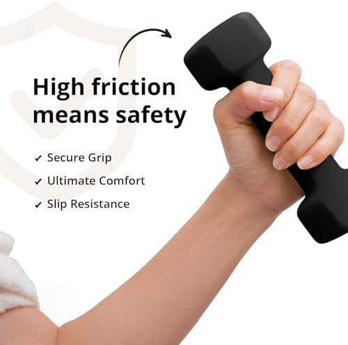 Portzon Dumbbells 10 Colors Options 1-15LB Anti-Slip Anti-Roll Hex Shape