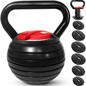 Yes4All Adjustable Kettlebell Set, 20-40 LB Weight Set, Black Yes4All Adjustable Kettlebell Set, Solid Cast Iron Handle,