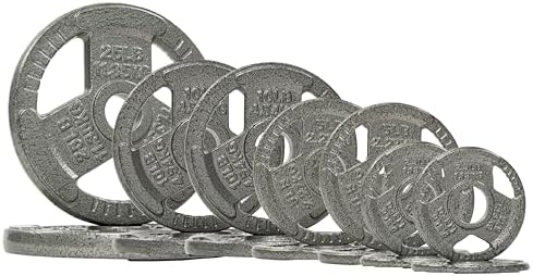 Fitvids Cast Iron 2-Inch Olympic Weight Plate Sets for Strength Training & Weightlifting - 70 LBS Set Fitvids Cast Iro