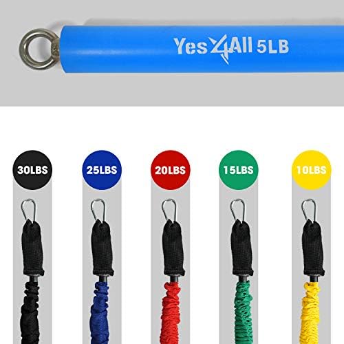 Yes4All Total Body Workout Weighted Bar for Strength Training and Home Gym Use - Single/Combo | Yes4All Resistance Ba