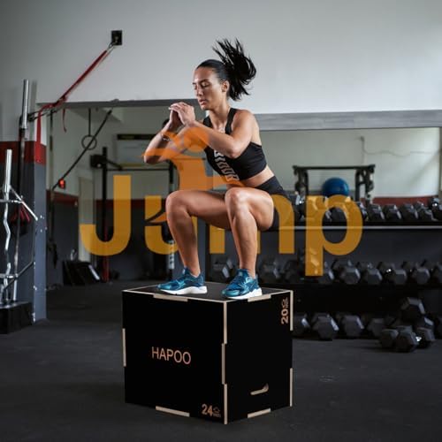 3 in 1 Plyo Box for Home Gym Jumping Conditioning Strength Training | Wooden Plyometric Jump Box for Home Gym 30"x24"x2