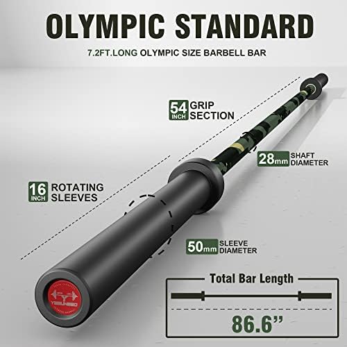 Olympic Barbell for Weightlifting 700LB, Fitness Buffs, Home Gym, Strength Training, 9'9" Long