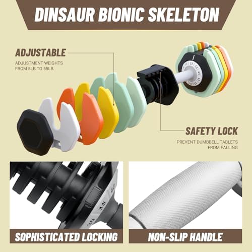 Adjustable 25/55 lbs Dumbbell Set for Home Workout, Suitable for Men and Women, Pair Dumbbells with Adjustable Weights