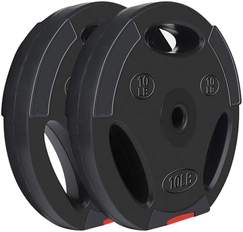 Fitvids Vinyl Standard 1-Inch Plate Weight Plate Set for Strength Training and Bodybuilders at the Gym