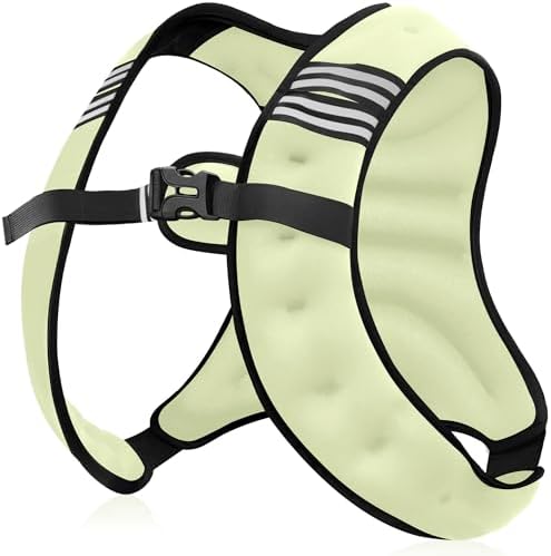Weighted Vest for Men and Women - 10/15/20lbs - Reflective Stripe - Workout Equipment for Strength Training, Running, Wa