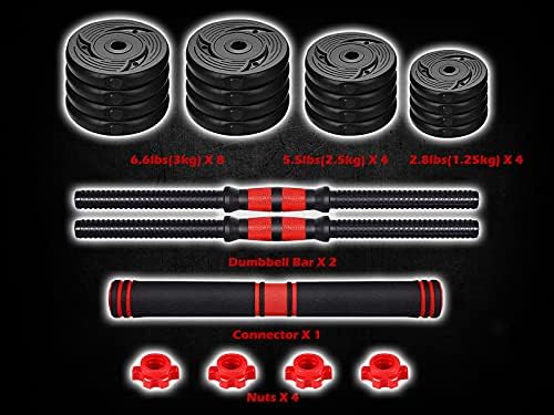 Adjustable Dumbbells Set for Home Gym Work Out Training | Free Weight with Connecting Rod Ideal for Fitness Enthusiasts