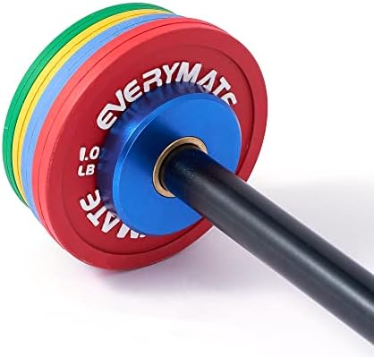 EVERYMATE Rubber Fractional Weight Plates Set of 8 Micro Weight Plate Pair of 0.25LB 0.5LB 0.75LB 1 LB for Olympic Barbe