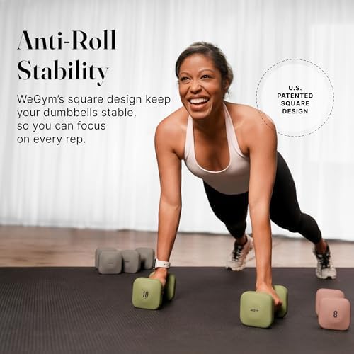 SafeGrip Square Dumbbells Anti Slip Handles for Home Workouts | WeGym SafeGrip Square Dumbbells Stable Design Prevents