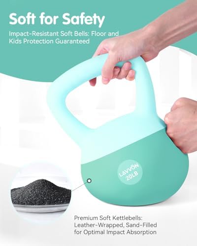 Cushioned Impact-Resistant Base Kettlebell for Home Workouts, Anti-Slip Grip Weight for Women & Men, Safe Strength Train