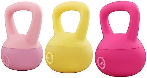 Fitvids Soft Kettlebells - Sea and Iron Sand Filled Weights - Color Coded Soft Vinyl Kettlebells - Multiple Sizes Fitv