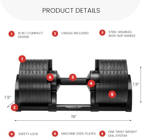 NUOBELL Adjustable Dumbbells 5-80 lbs: Versatile & Space-Saving, Perfect for Home Gym Enthusiasts & Workouts