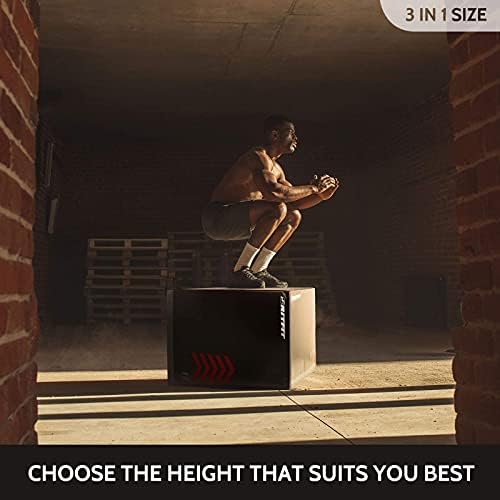 RitFit 3 in 1 Plyo Box Heavy Duty High Density Foam Jumping Box 20"x18"x16" Home Gym Fitness 440lb Weight Capacity