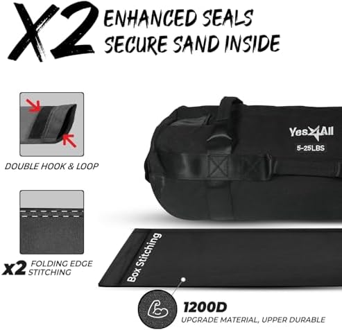 Yes4All Adjustable Sand Bags for Workout, Ideal for Home Gym and Fitness Lovers, Multiple Colors and Sizes Available (5
