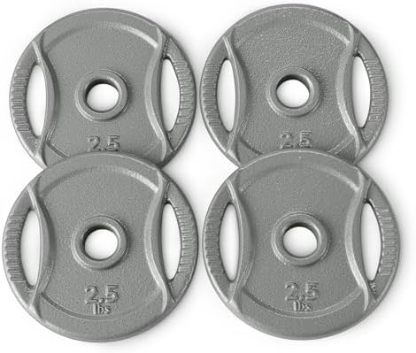 Amazon Basics 1-Inch Cast Iron Grip Weight Plates for Home Gyms and Fitness Lovers | Amazon Basics 1-Inch Cast Iron Gri