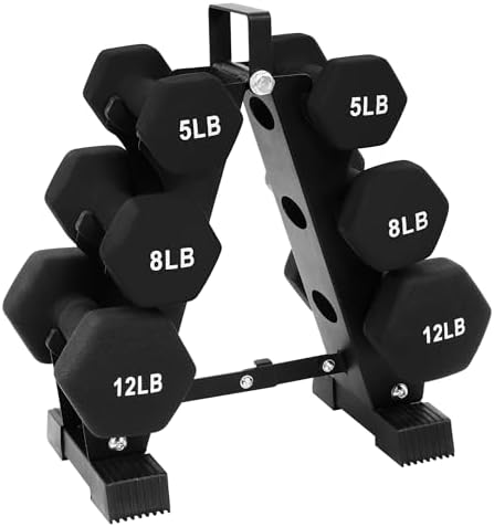 BalanceFrom Neoprene Coated Iron Dumbbell Hex Weights Set for Strength Training at Home | BalanceFrom Non-Slip Iron Dum