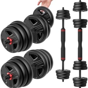 Adjustable Dumbbells 20/30/40/55/60/70/80/90lbs Home Gym Men Women Fitness Exercises