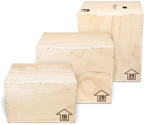 GoSports Fitness 3-in-1 Plyo Jump Box - Great for Home or Gym - Perfect for Beginners to Advanced Athletes - Compact Des