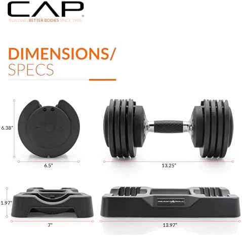 Adjustable Round Dumbbell Weights | CAP Barbell | Multiple Handle Options, Singles & Pairs | 1|5 lb, 25 lb & 55 lb | Gym