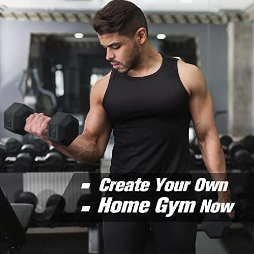 RitFit 250LB Rubber Hex Dumbbells with Weights Rack for Home Strength Training | RitFit 300LB Rubber Hex Dumbbells and