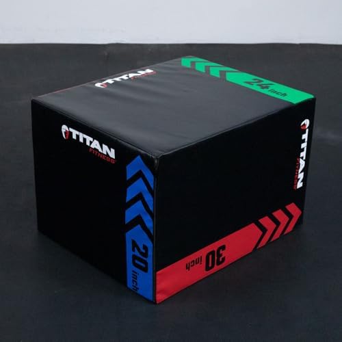 Titan Fitness Heavy Duty Pro-Duty HIIT Foam Plyometric Box for Home and Gym Use - Box Squats and Step-Ups, Suitable for