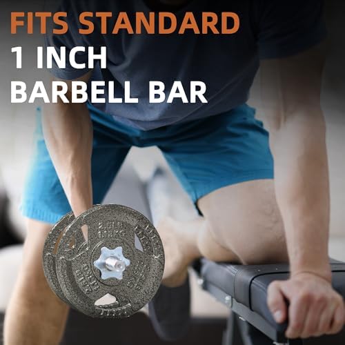 Fitvids 1-Inch Cast Iron Weight Plate for Strength Training & Weightlifting - Multiple Sizes