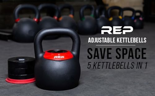 REP Fitness Adjustable Kettlebell | Strength Training Equipment for Home Gym | Compact Steel Bell with Ergonomic Handle