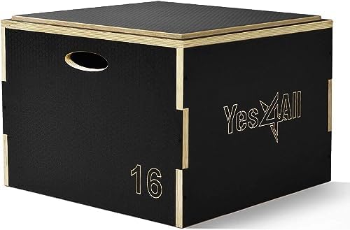Yes4All Stackable Wood Plyo Box - Jumping Exercise, Available in 5 Sizes (4", 6", 8", 12", 16") Yes4All Stackable Plyo