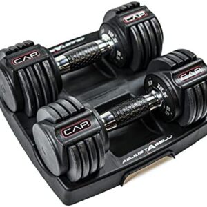 Adjustable Round Dumbbell Weights - CAP Barbell | 1|5 lb, 25 lb & 55 lb | Multiple Handle Options