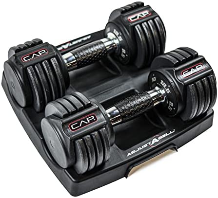 Adjustable Round Dumbbell Weights | CAP Barbell | Multiple Handle Options, Singles & Pairs | 1|5 lb, 25 lb & 55 lb | Gym