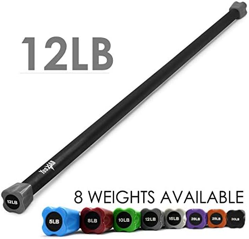 Yes4All Total Body Workout Weighted Bar - Ideal for Home and Gym Fitness Enthusiasts - Strength and Yoga Training - 1|5l